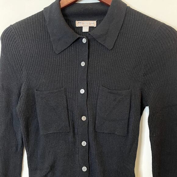 J.Crew Collared Button Up Sweater Merino Wool Blend Long Sleeves CK393 FLAW - Picture 3 of 13